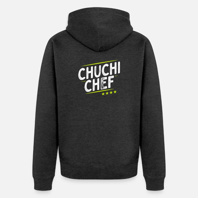 Küchenchef - Chuchi Chef - Schweizerdeutsch - Unisex Premium Bio Zip Hoodie - Anthrazit meliert