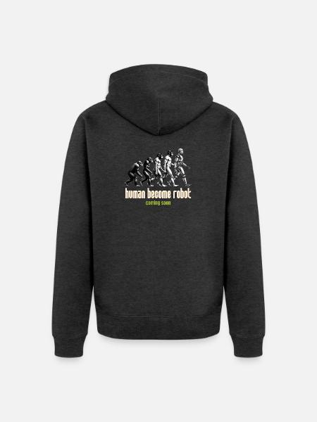 EVOLUTION - Unisex Premium Bio Zip Hoodie - Anthrazit meliert