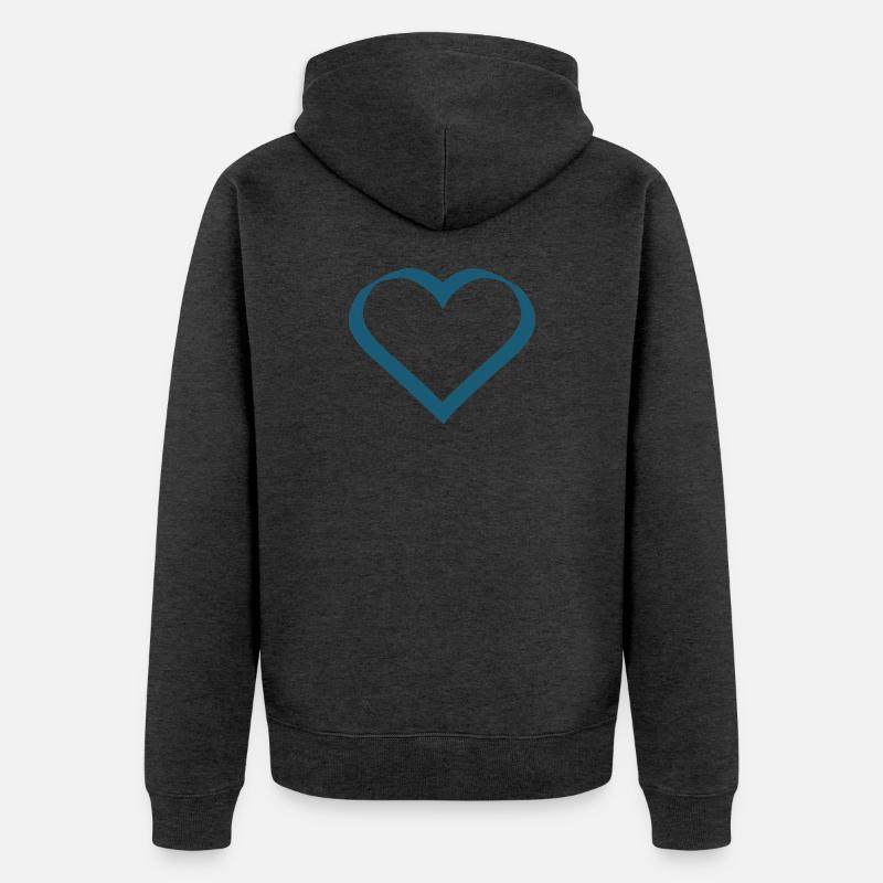 Saint-Valentin, Saint-Valentin, Saint-Valentin - Veste à capuche bio Premium Unisexe - anthracite chiné