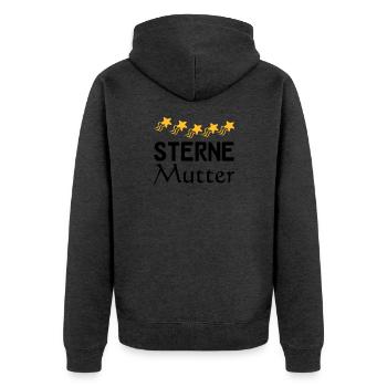Sterne Mutter Mama Muttertag Familie Geschenk - Unisex Premium Bio Zip Hoodie - Anthrazit meliert - Hinten - Nico (187cm)