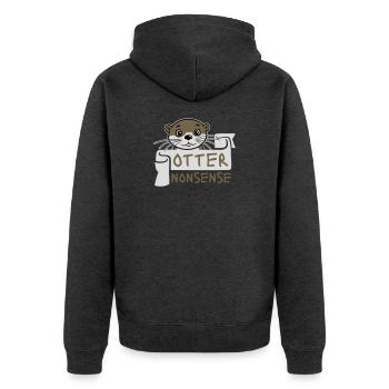 Otter Nonsense Lustig Wortspiel Otter Liebe Spruch - Unisex Premium Bio Zip Hoodie - Anthrazit meliert - Hinten - Nico (187cm)