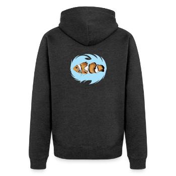 Clownfisch Symbol Logo icon Farben Illustration - Unisex Premium Bio Zip Hoodie - Anthrazit meliert - Hinten - Nico (187cm)