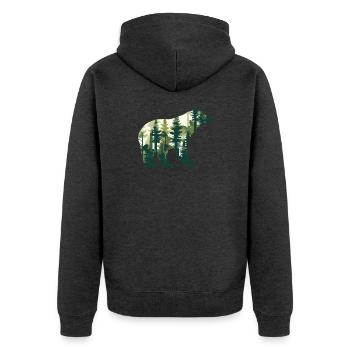 Bear, Forest, Wildlife, Animal, Nature, Bears - Unisex Premium Organic Zip Hoodie - heather anthracite - Back - Nico (187cm)