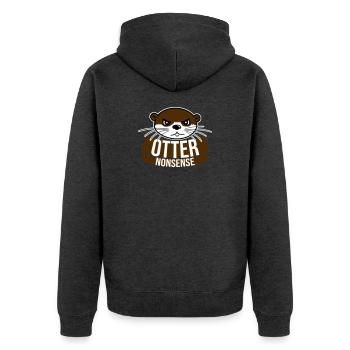 Otter Nonsense Lustig Wortspiel Otter Liebe Spruch - Unisex Premium Bio Zip Hoodie - Anthrazit meliert - Hinten - Nico (187cm)