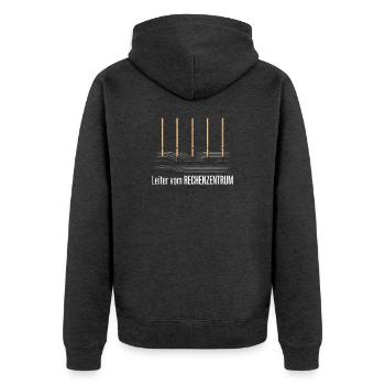 Leiter Vom Rechenzentrum Gartenarbeit Gärtner - Unisex Premium Bio Zip Hoodie - Anthrazit meliert - Hinten - Nico (187cm)