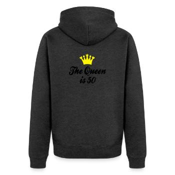 50th birthday - Unisex Premium Organic Zip Hoodie - heather anthracite - Back - Nico (187cm)