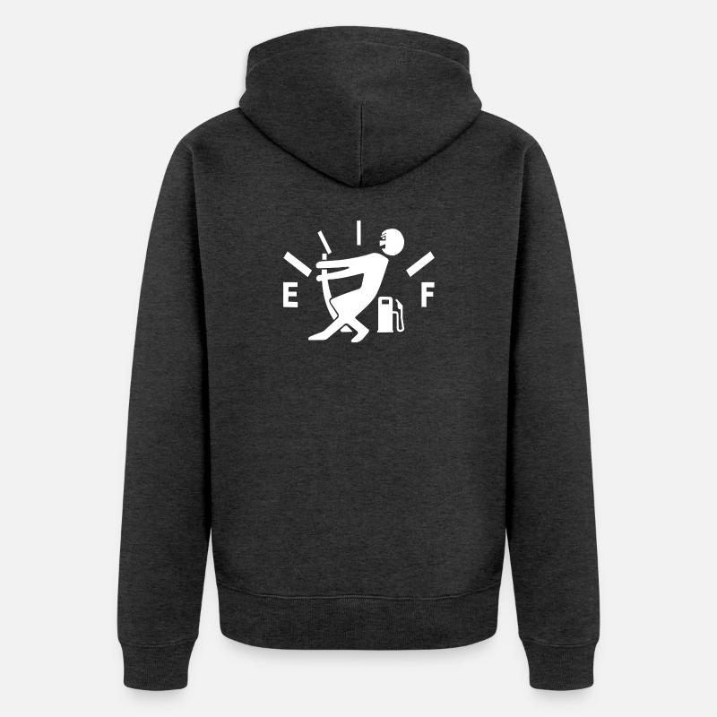 Indicateur de carburant vide - Veste à capuche bio Premium Unisexe - anthracite chiné