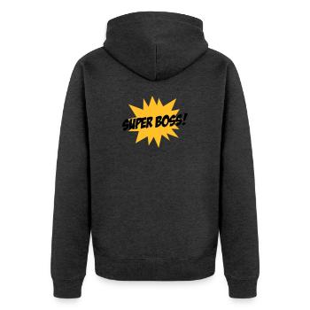 Super Boss ! - Veste à capuche bio Premium Unisexe - anthracite chiné - Dos - Nico (187cm)