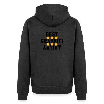Graffiti / Tag / Writer / Street Art - Veste à capuche bio Premium Unisexe - anthracite chiné - Dos - Nico (187cm)