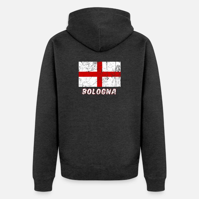 Drapeau Bologne Drapeau Fahne Drapeau drapeau - Veste à capuche bio Premium Unisexe - anthracite chiné