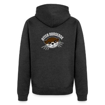 Otter Nonsense Lustig Wortspiel Otter Liebe Spruch - Unisex Premium Bio Zip Hoodie - Anthrazit meliert - Hinten - Nico (187cm)