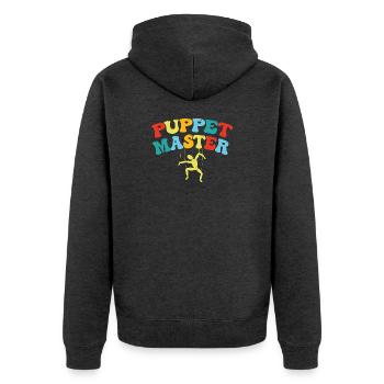 Puppet Master Swing Art - Unisex Premium Organic Zip Hoodie - heather anthracite - Back - Nico (187cm)