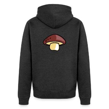 pilze pilz geschenkidee symbol - Unisex Premium Bio Zip Hoodie - Anthrazit meliert - Hinten - Nico (187cm)