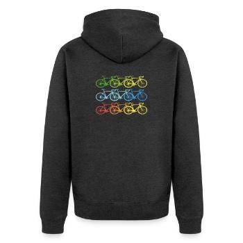 bike t-shirt sport bike summer spring - Unisex Premium Organic Zip Hoodie - heather anthracite - Back - Nico (187cm)
