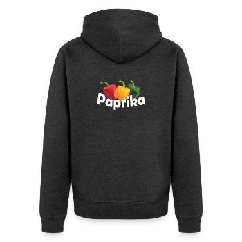 Paprika - Unisex Premium Organic Zip Hoodie - heather anthracite - Back - Nico (187cm)