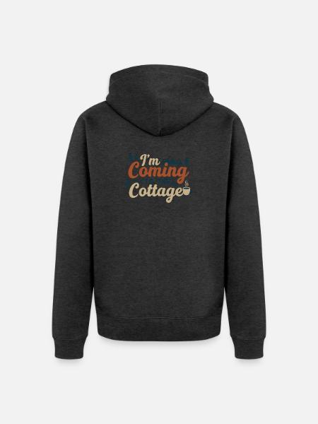 Ich komme zur Hütte - Unisex Premium Bio Zip Hoodie - Anthrazit meliert