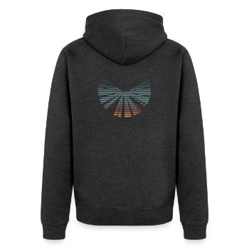 PHOENIX - Unisex Premium Bio Zip Hoodie - Anthrazit meliert - Hinten - Nico (187cm)