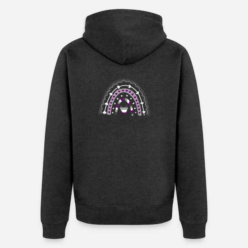 Fierté asexuée Boho Rainbow - Veste à capuche bio Premium Unisexe - anthracite chiné