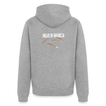 Fallas De Valencia Trueno - Veste à capuche bio Premium Unisexe - gris chiné - Dos - Nico (187cm)