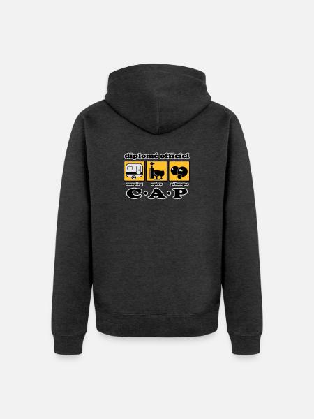 Camping aperitif bowls flex - Unisex Premium Organic Zip Hoodie - heather anthracite