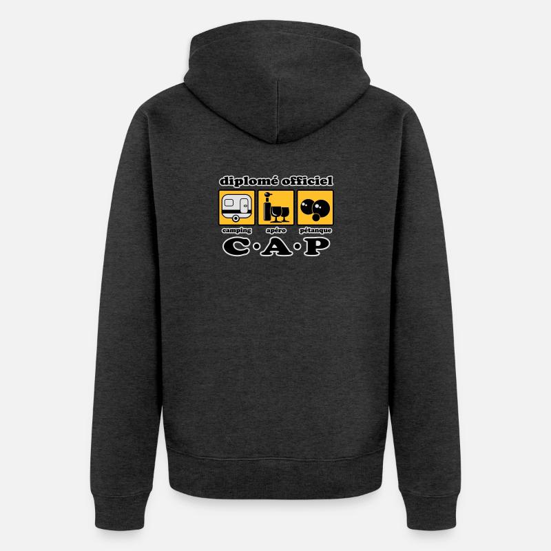 Camping apéro pétanque flex - Veste à capuche bio Premium Unisexe - anthracite chiné
