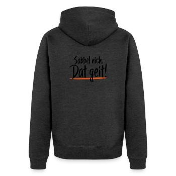 Sabbel not dat geit - Unisex Premium Organic Zip Hoodie - heather anthracite - Back - Nico (187cm)