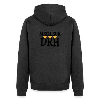 Meilleur DRH - Veste à capuche bio Premium Unisexe - anthracite chiné - Dos - Nico (187cm)