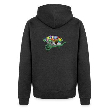 Flowers Spring - Unisex Premium Organic Zip Hoodie - heather anthracite - Back - Nico (187cm)