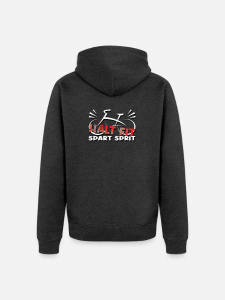 Biker Mountainbiker Bikerin nachhaltige Mode - Unisex Premium Bio Zip Hoodie - Anthrazit meliert