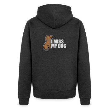 Mon chien Dog Amamant Dog Love Logo de blague - Veste à capuche bio Premium Unisexe - anthracite chiné - Dos - Nico (187cm)