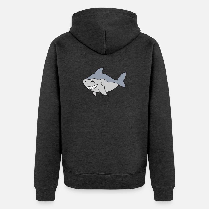 Requin Requin - Veste à capuche bio Premium Unisexe - anthracite chiné
