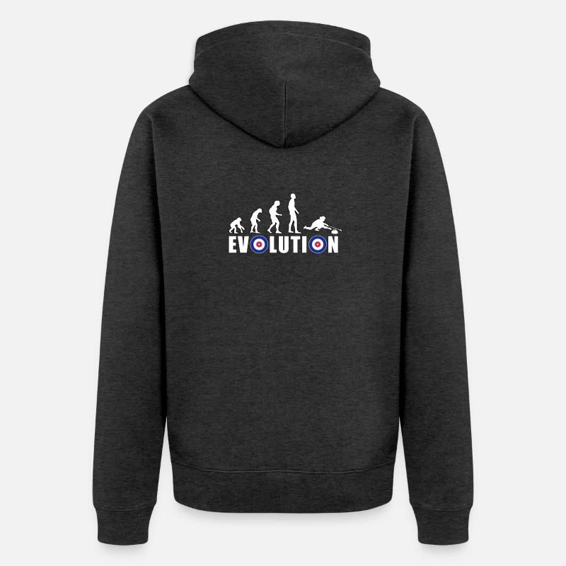 EVOLUTION CURLING Curling Gift Winter - Unisex Premium Organic Zip Hoodie - heather anthracite