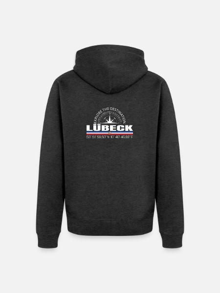 Lübeck - Unisex Premium Bio Zip Hoodie - Anthrazit meliert