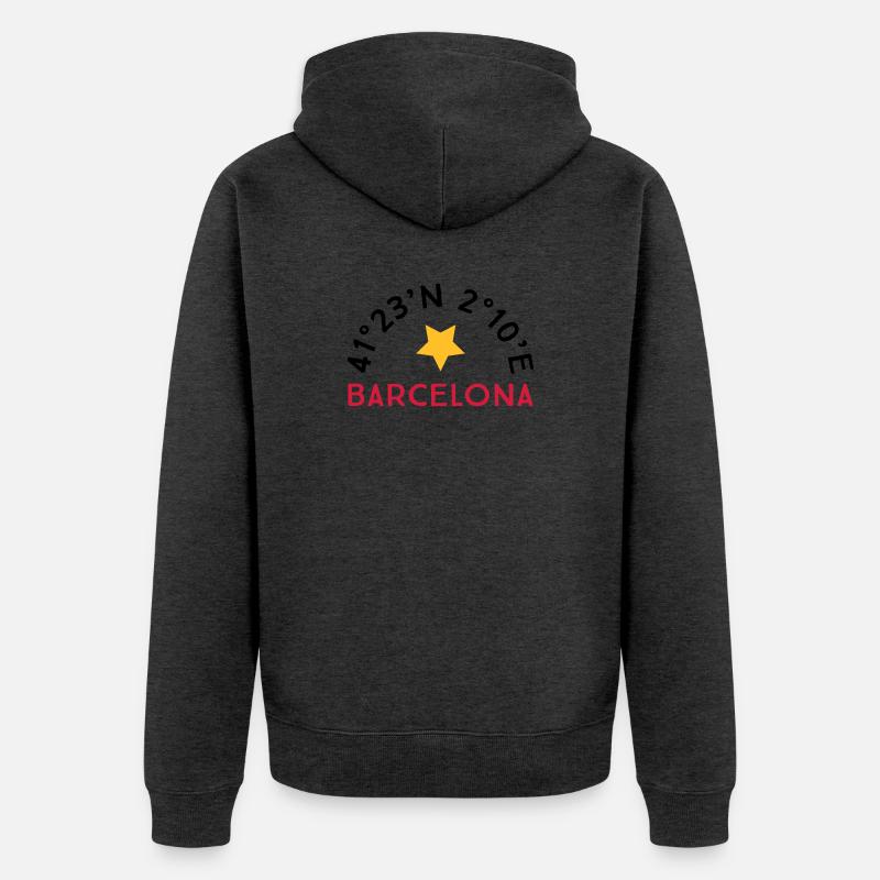 Barcelone - Veste à capuche bio Premium Unisexe - anthracite chiné