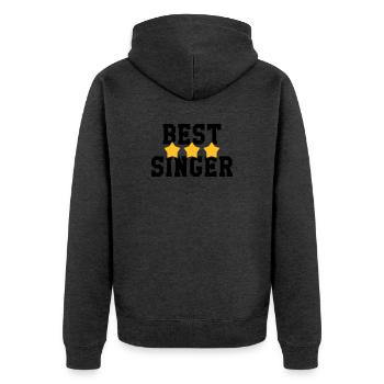 Best Singer - Unisex Premium Organic Zip Hoodie - heather anthracite - Back - Nico (187cm)