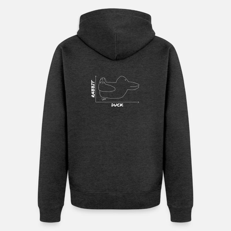 Drôle de canard graphique lapin - Veste à capuche bio Premium Unisexe - anthracite chiné
