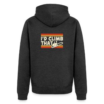 Funny Woodworker Woodworker Gift - Unisex Premium Organic Zip Hoodie - heather anthracite - Back - Nico (187cm)