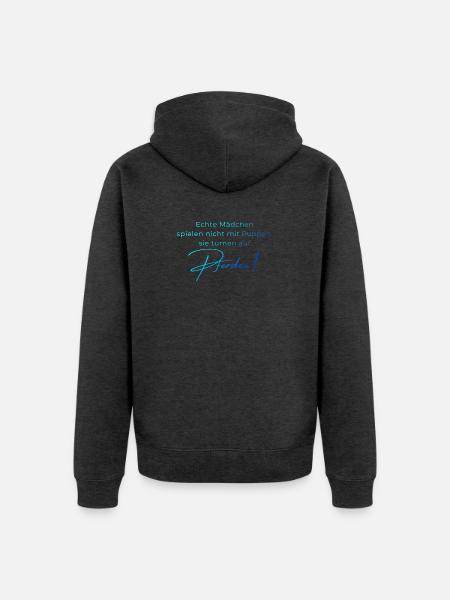 Voltigieren Spruch – Geschenk für Voltigierer - Unisex Premium Bio Zip Hoodie - Anthrazit meliert