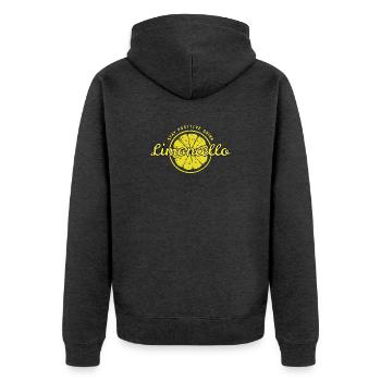 Stay positive drink Limoncello fun positiv Spruch - Unisex Premium Bio Zip Hoodie - Anthrazit meliert - Hinten - Nico (187cm)