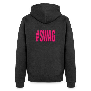 Swag Funny 2000S Nostalgia Y2K Hashtag Meme - Unisex Premium Bio Zip Hoodie - Anthrazit meliert - Hinten - Nico (187cm)