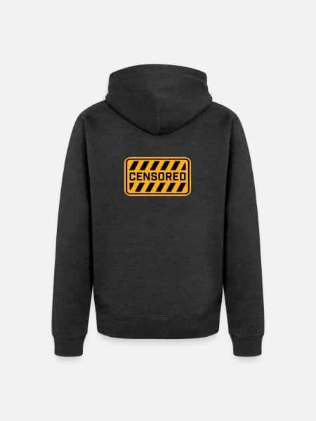 Censored Funny Statement Freedom Logo - Unisex Premium Organic Zip Hoodie - heather anthracite