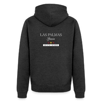 Las Palmas de Gran Canaria Spanien Souvenir Reise - Unisex Premium Bio Zip Hoodie - Anthrazit meliert - Hinten - Nico (187cm)