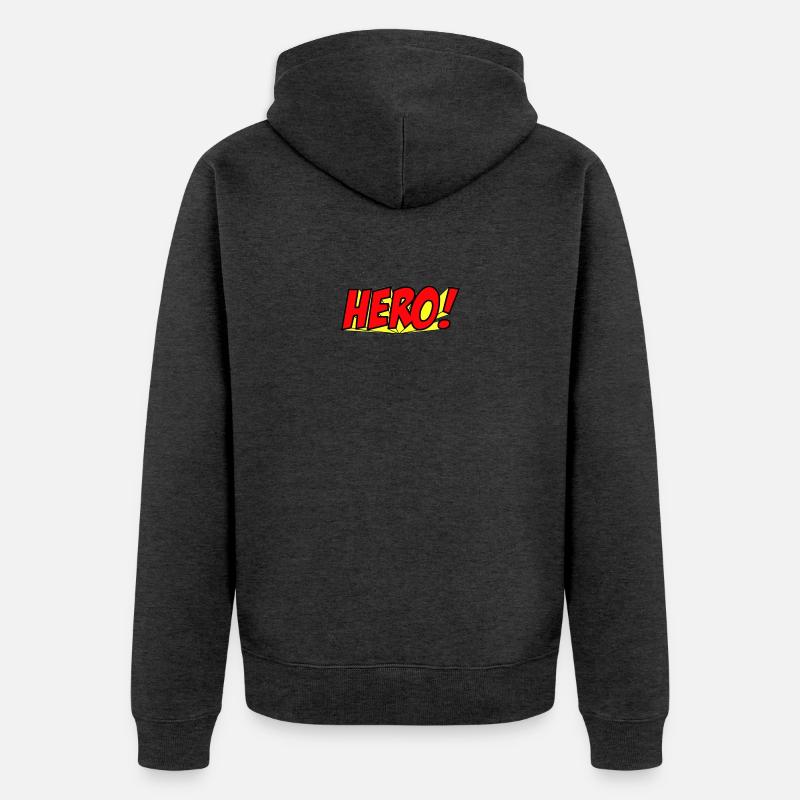 Superhelden Comics Geschichte Illustration - Unisex Premium Bio Zip Hoodie - Anthrazit meliert