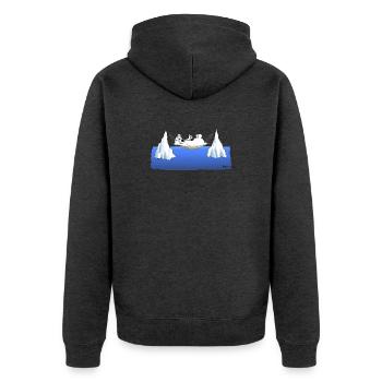 Eisberg Chillen - Unisex Premium Bio Zip Hoodie - Anthrazit meliert - Hinten - Nico (187cm)