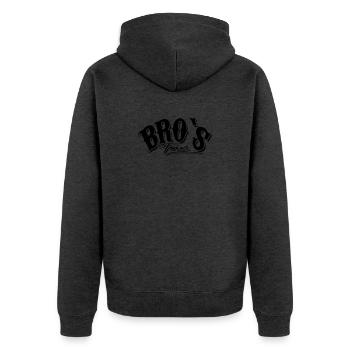 bro shirt bros shirt - Unisex Premium Organic Zip Hoodie - heather anthracite - Back - Nico (187cm)