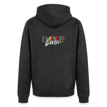 Ukulele Bass - Unisex Premium Bio Zip Hoodie - Anthrazit meliert - Hinten - Nico (187cm)