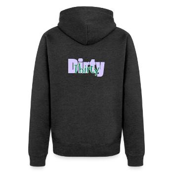 Dirty 30th Gifts - Dirty thirty - Unisex Premium Organic Zip Hoodie - heather anthracite - Back - Nico (187cm)