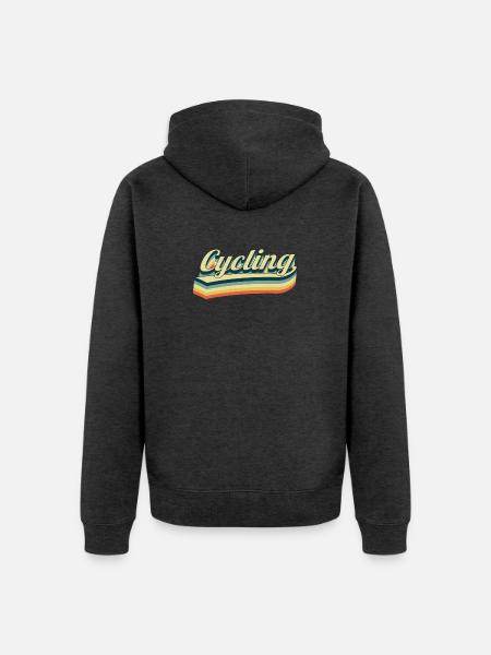Cycling - Fahrrad - Unisex Premium Bio Zip Hoodie - Anthrazit meliert