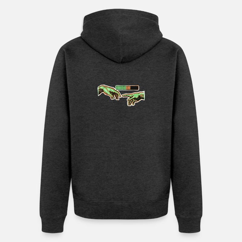 Human Connection Loading - Unisex Premium Bio Zip Hoodie - Anthrazit meliert