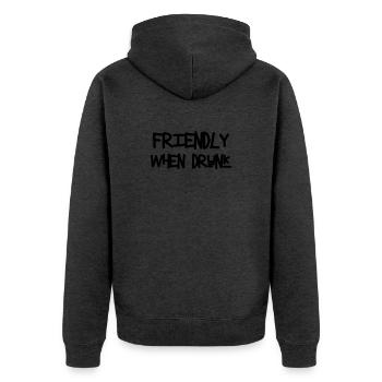 Friendly When Drunk - Veste à capuche bio Premium Unisexe - anthracite chiné - Dos - Nico (187cm)